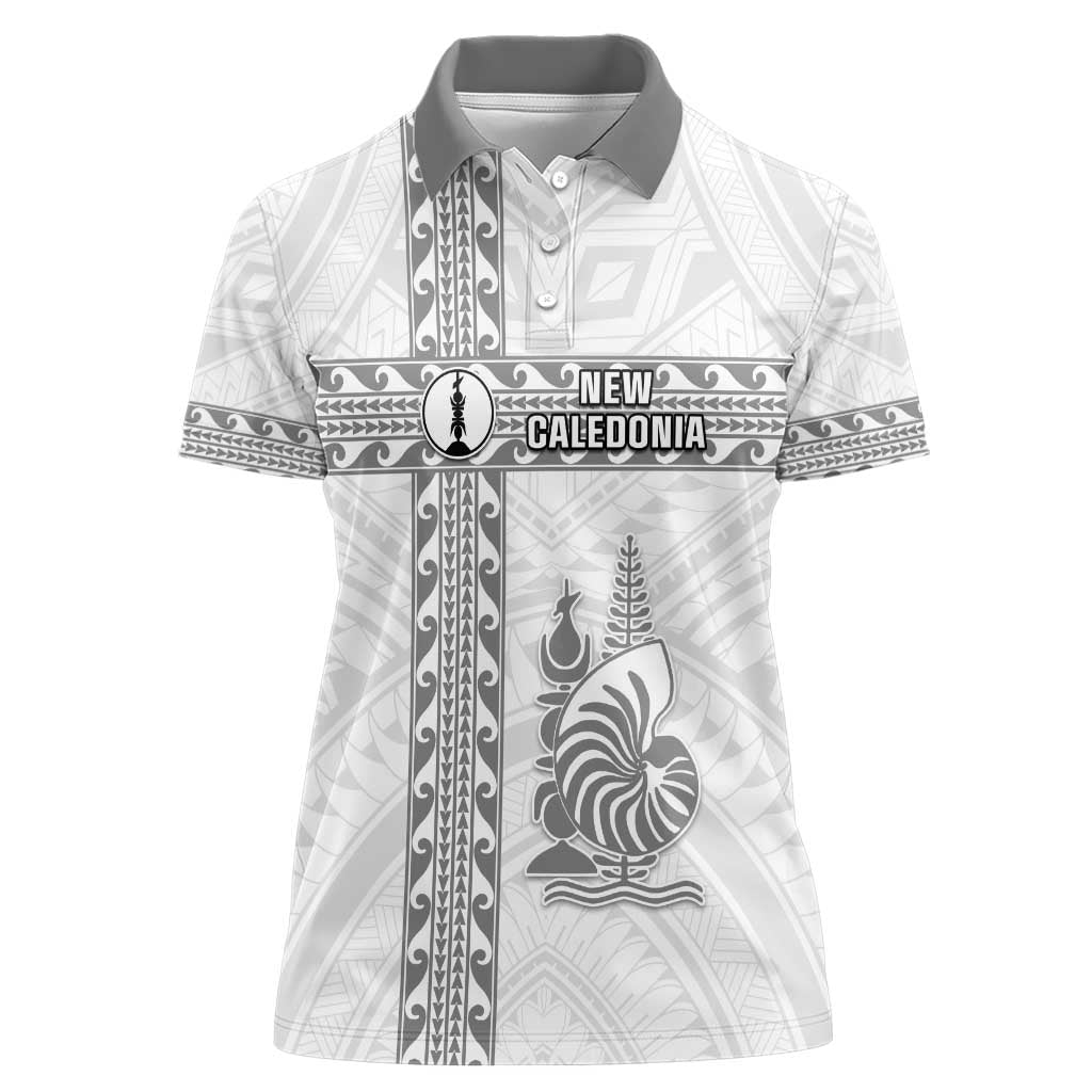 Custom New Caledonia Football Women Polo Shirt Go The Kagus LT05 Female White - Polynesian Pride
