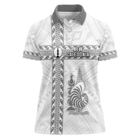 Custom New Caledonia Football Women Polo Shirt Go The Kagus LT05 Female White - Polynesian Pride