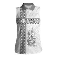 Custom New Caledonia Football Women Sleeveless Polo Shirt Go The Kagus LT05 Female White - Polynesian Pride