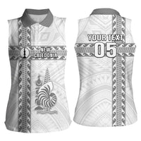 Custom New Caledonia Football Women Sleeveless Polo Shirt Go The Kagus LT05 - Polynesian Pride