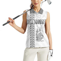 Custom New Caledonia Football Women Sleeveless Polo Shirt Go The Kagus LT05 - Polynesian Pride