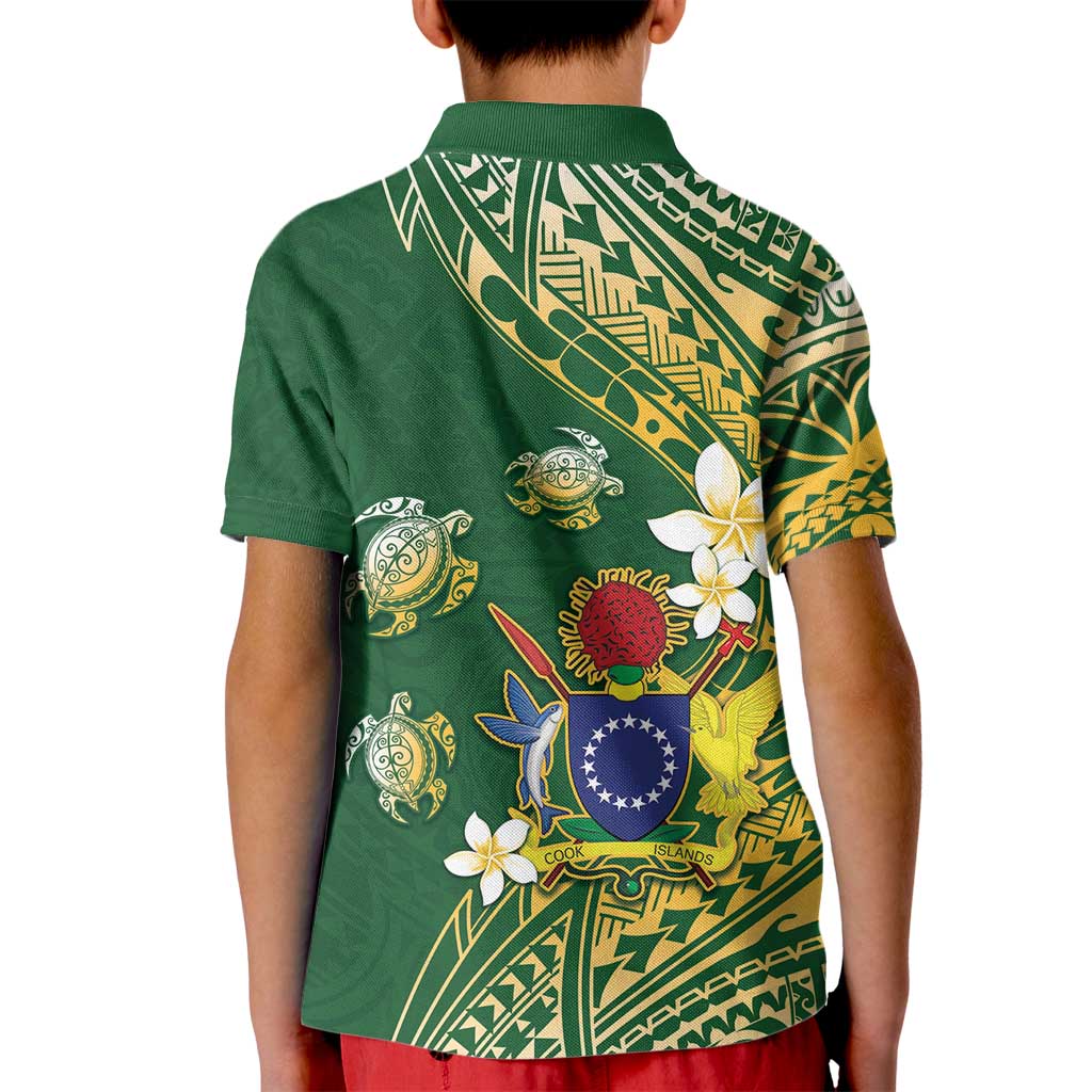 Cook Islands 15 Finest Kid Polo Shirt Plumeria Polynesian Turtle LT05 - Polynesian Pride