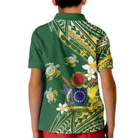 Cook Islands 15 Finest Kid Polo Shirt Plumeria Polynesian Turtle LT05 - Polynesian Pride