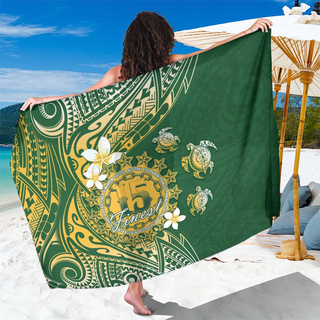 Cook Islands 15 Finest Sarong Plumeria Polynesian Turtle LT05 One Size 44 x 66 inches Green - Polynesian Pride