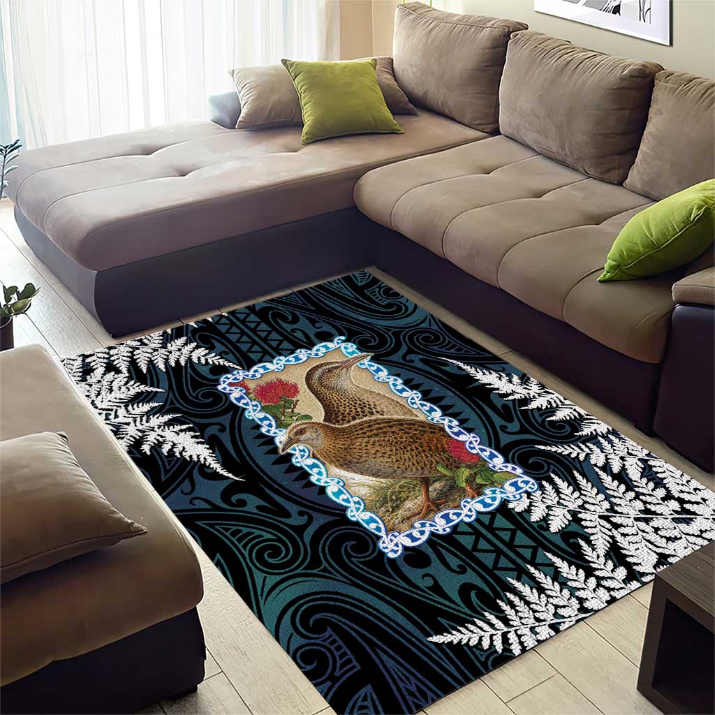 New Zealand Weka Area Rug Maori Hen Koru Pattern - Polynesian Pride