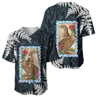 New Zealand Weka Baseball Jersey Maori Hen Koru Pattern - Polynesian Pride