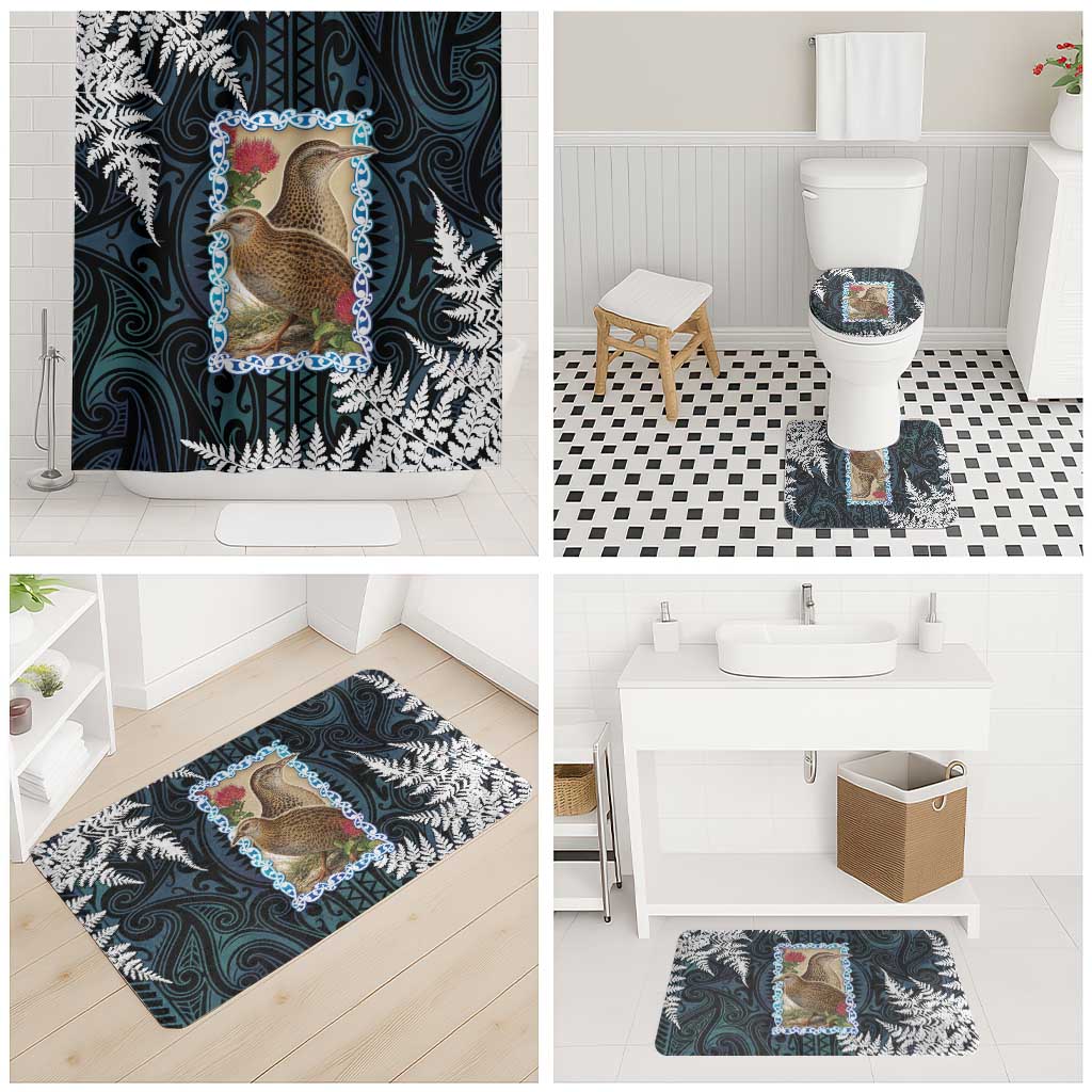 New Zealand Weka Bathroom Set Maori Hen Koru Pattern - Polynesian Pride