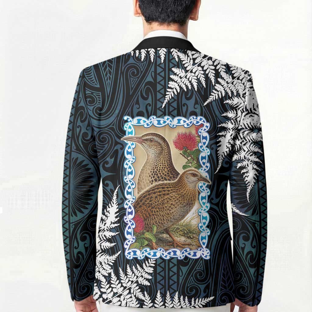 New Zealand Weka Blazer Maori Hen Koru Pattern - Polynesian Pride