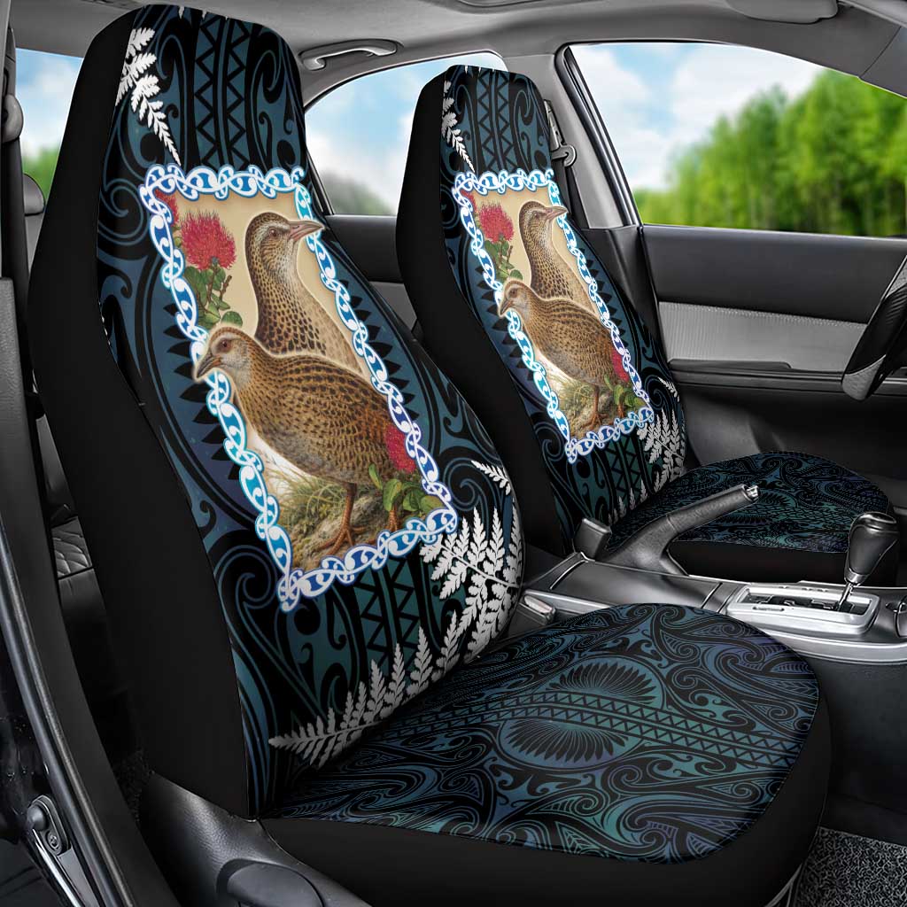 New Zealand Weka Car Seat Cover Maori Hen Koru Pattern - Polynesian Pride