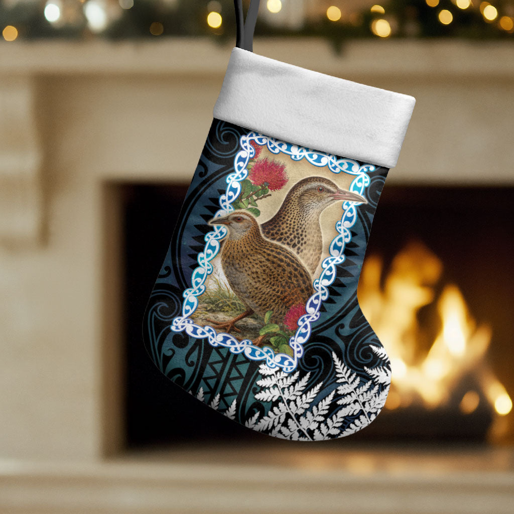 New Zealand Weka Christmas Stocking Maori Hen Koru Pattern
