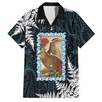 New Zealand Weka Family Matching Long Sleeve Bodycon Dress and Hawaiian Shirt Maori Hen Koru Pattern LT05 Dad's Shirt - Short Sleeve Black - Polynesian Pride