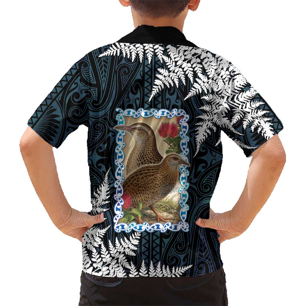 New Zealand Weka Family Matching Mermaid Dress and Hawaiian Shirt Maori Hen Koru Pattern LT05 - Polynesian Pride