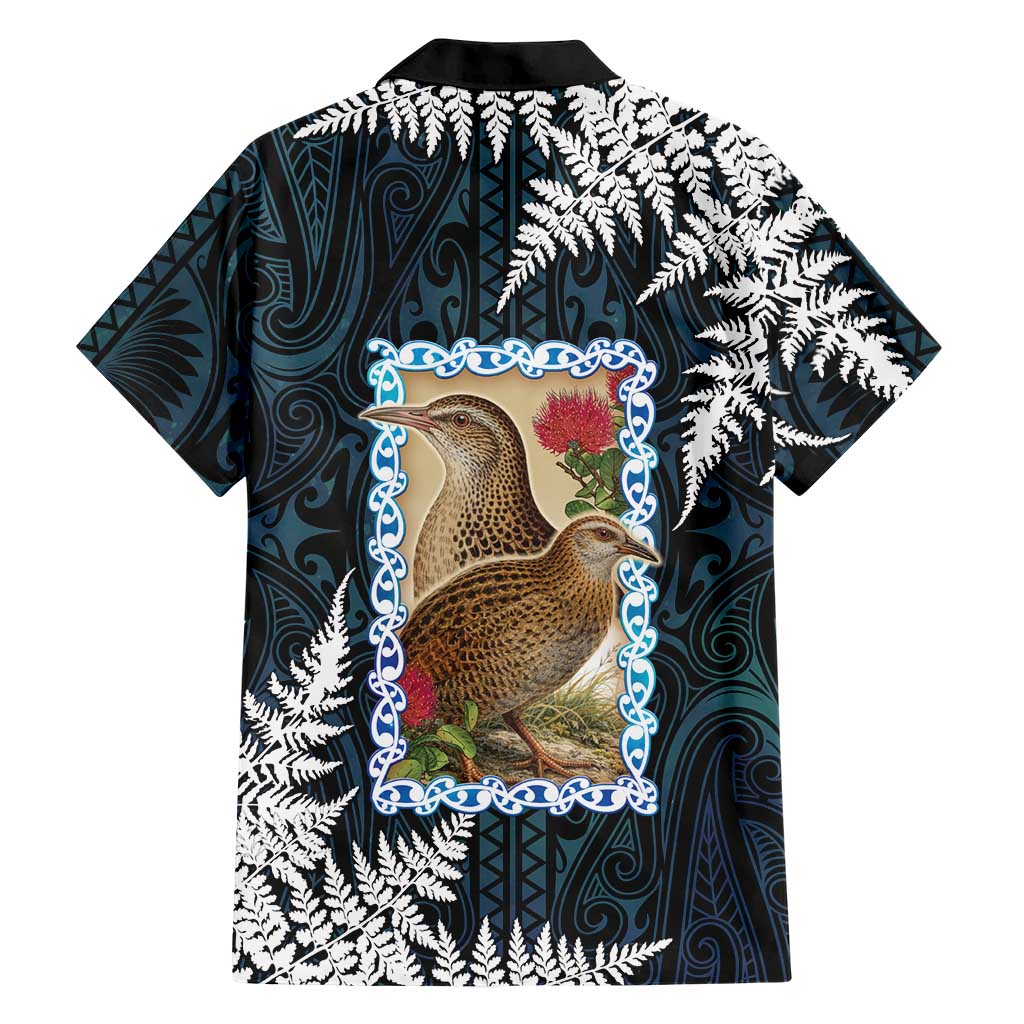 New Zealand Weka Family Matching Off The Shoulder Long Sleeve Dress and Hawaiian Shirt Maori Hen Koru Pattern LT05 - Polynesian Pride