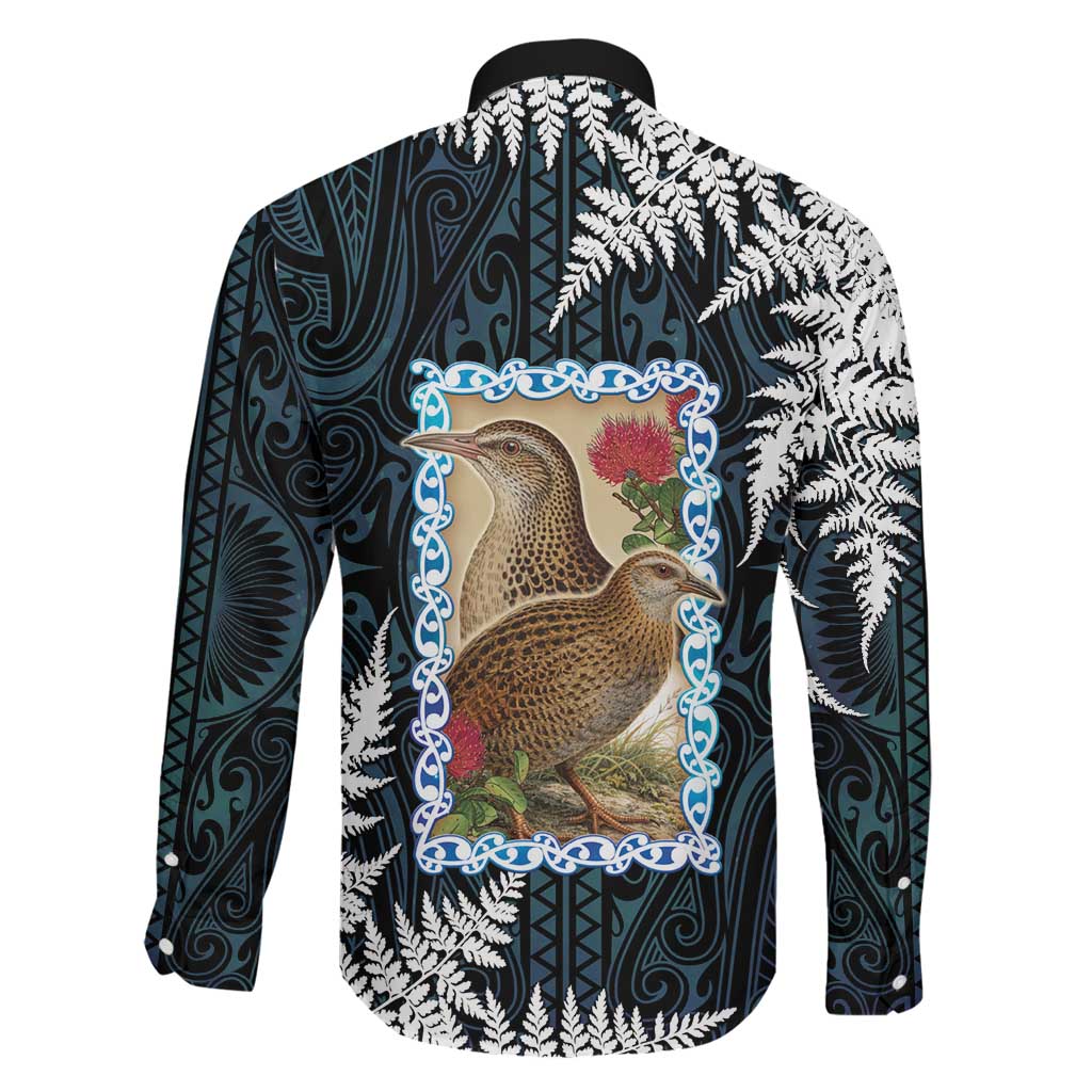 New Zealand Weka Family Matching Off Shoulder Maxi Dress and Hawaiian Shirt Maori Hen Koru Pattern LT05 - Polynesian Pride