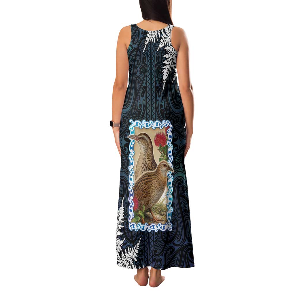 New Zealand Weka Family Matching Tank Maxi Dress and Hawaiian Shirt Maori Hen Koru Pattern LT05 - Polynesian Pride
