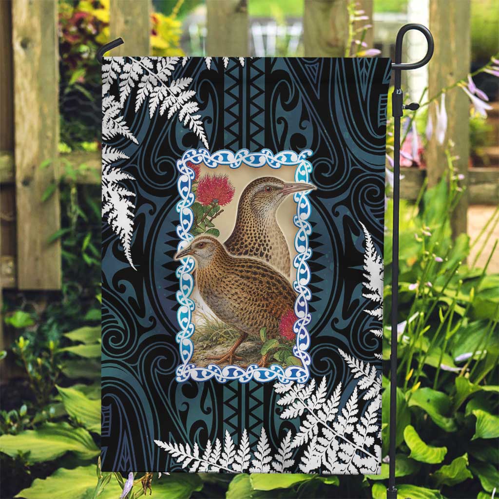 New Zealand Weka Garden Flag Maori Hen Koru Pattern - Polynesian Pride