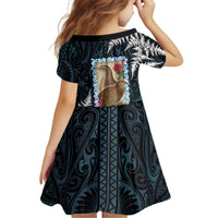 New Zealand Weka Kid Short Sleeve Dress Maori Hen Koru Pattern LT05 - Polynesian Pride