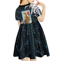 New Zealand Weka Kid Short Sleeve Dress Maori Hen Koru Pattern LT05 - Polynesian Pride