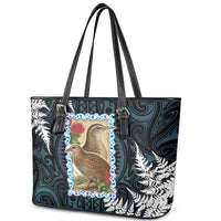 New Zealand Weka Leather Tote Bag Maori Hen Koru Pattern LT05 - Polynesian Pride