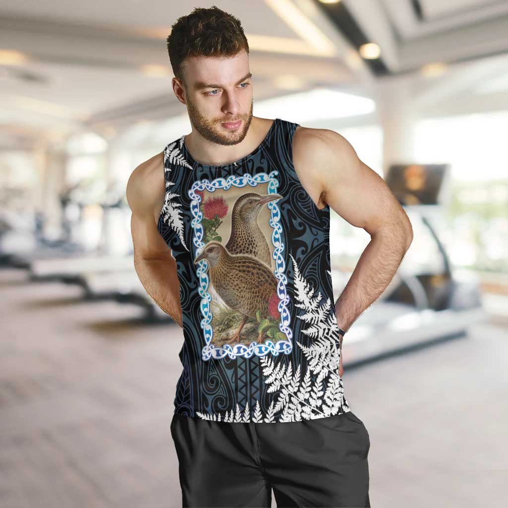New Zealand Weka Men Tank Top Maori Hen Koru Pattern - Polynesian Pride