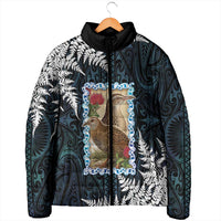 New Zealand Weka Padded Jacket Maori Hen Koru Pattern - Polynesian Pride