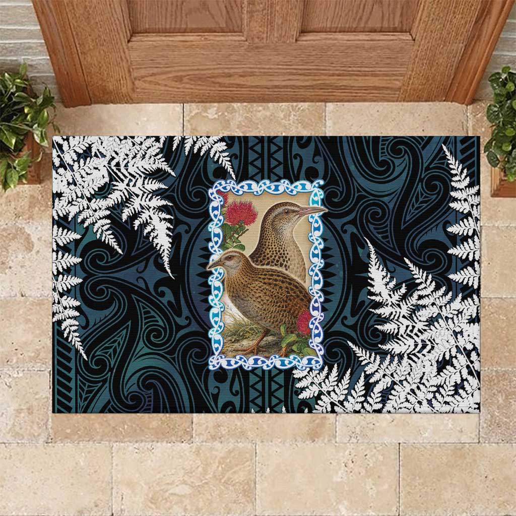 New Zealand Weka Rubber Doormat Maori Hen Koru Pattern - Polynesian Pride