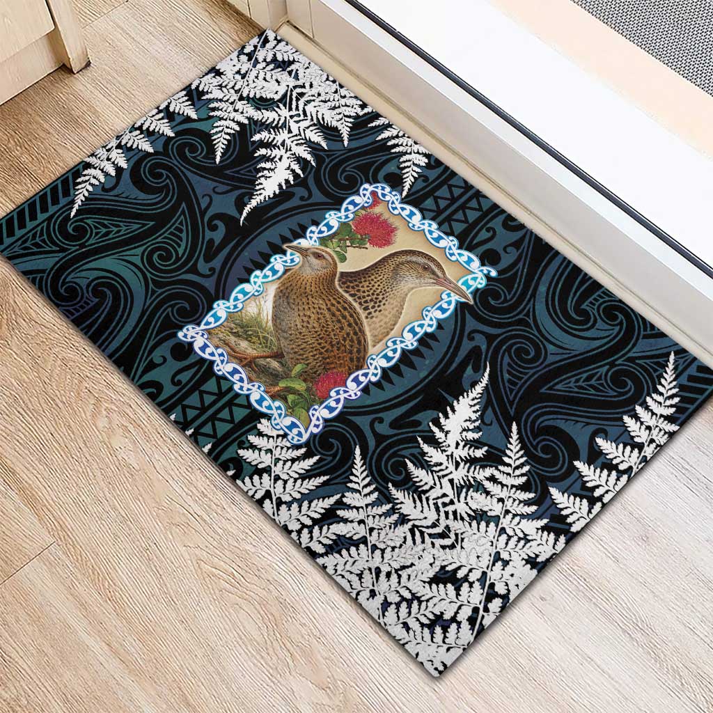 New Zealand Weka Rubber Doormat Maori Hen Koru Pattern - Polynesian Pride