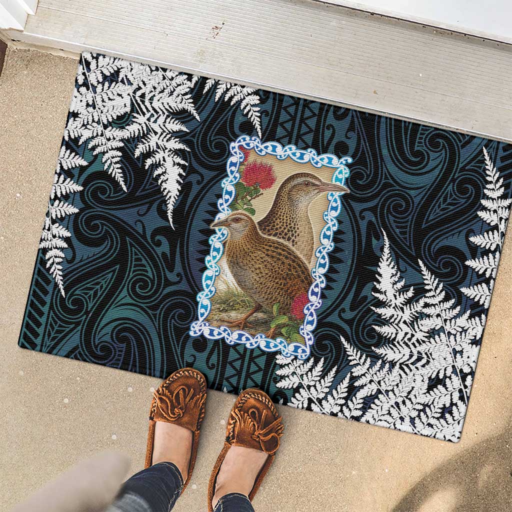 New Zealand Weka Rubber Doormat Maori Hen Koru Pattern - Polynesian Pride