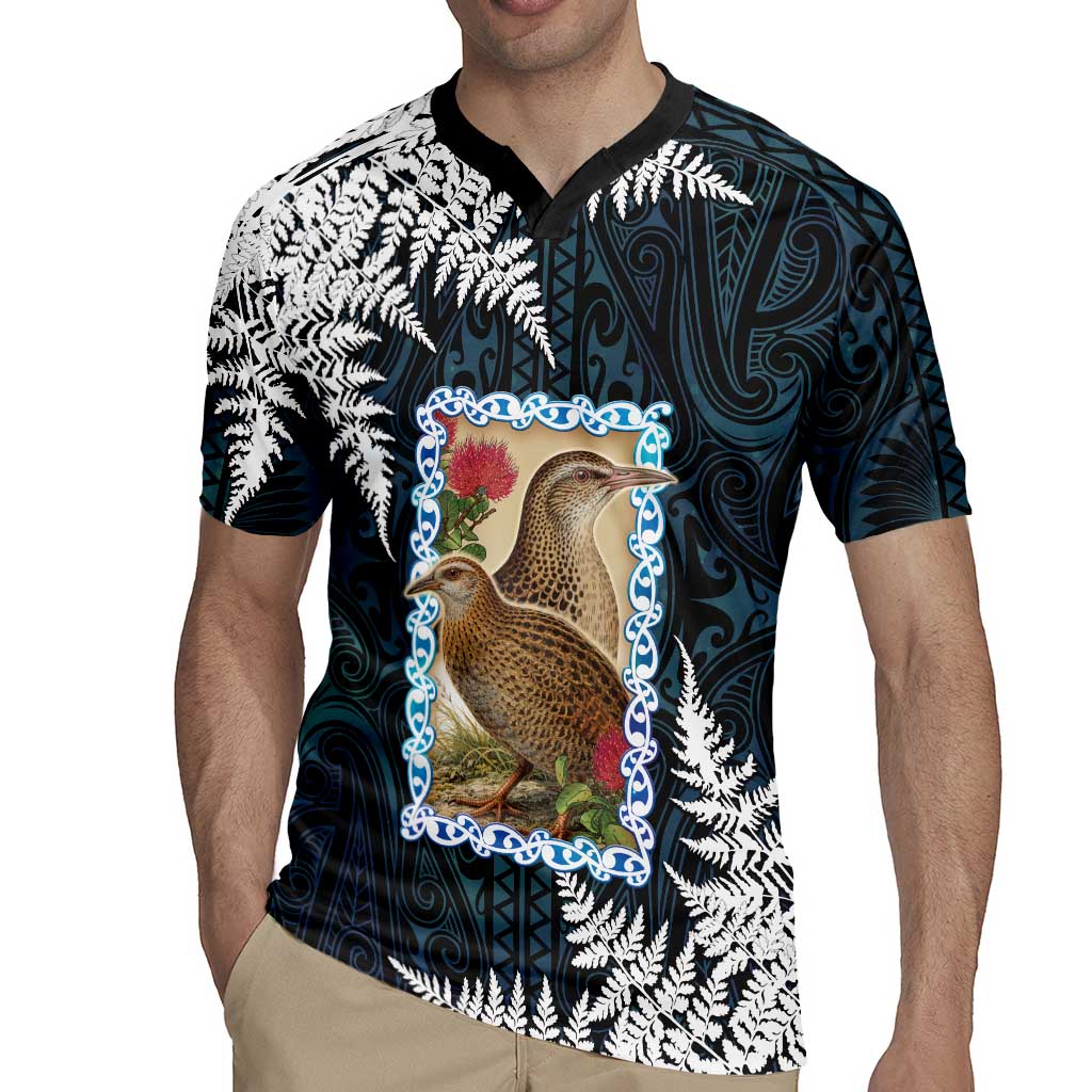 New Zealand Weka Rugby Jersey Maori Hen Koru Pattern - Polynesian Pride