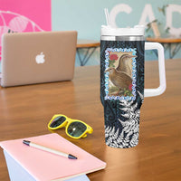 New Zealand Weka Tumbler With Handle Maori Hen Koru Pattern - Polynesian Pride