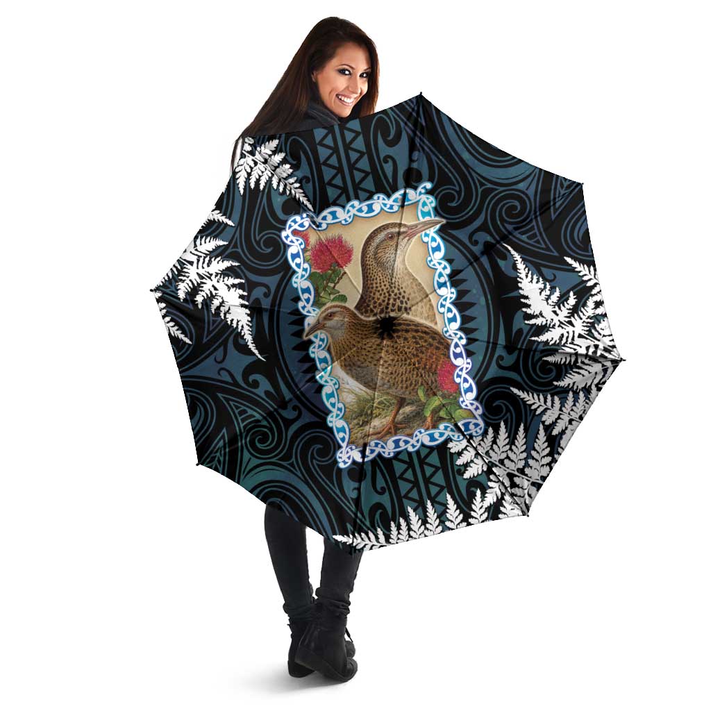 New Zealand Weka Umbrella Maori Hen Koru Pattern - Polynesian Pride