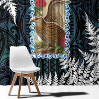 New Zealand Weka Window Curtain Maori Hen Koru Pattern - Polynesian Pride