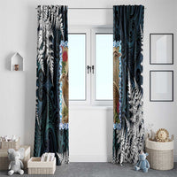 New Zealand Weka Window Curtain Maori Hen Koru Pattern - Polynesian Pride