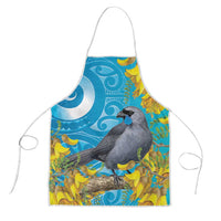 New Zealand Kokako Bird Apron Maori Koru With Kowhai Flowers - Polynesian Pride