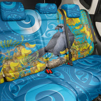 New Zealand Kokako Bird Back Car Seat Cover Maori Koru With Kowhai Flowers LT05 - Polynesian Pride
