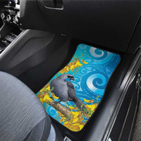 New Zealand Kokako Bird Car Mats Maori Koru With Kowhai Flowers LT05 - Polynesian Pride