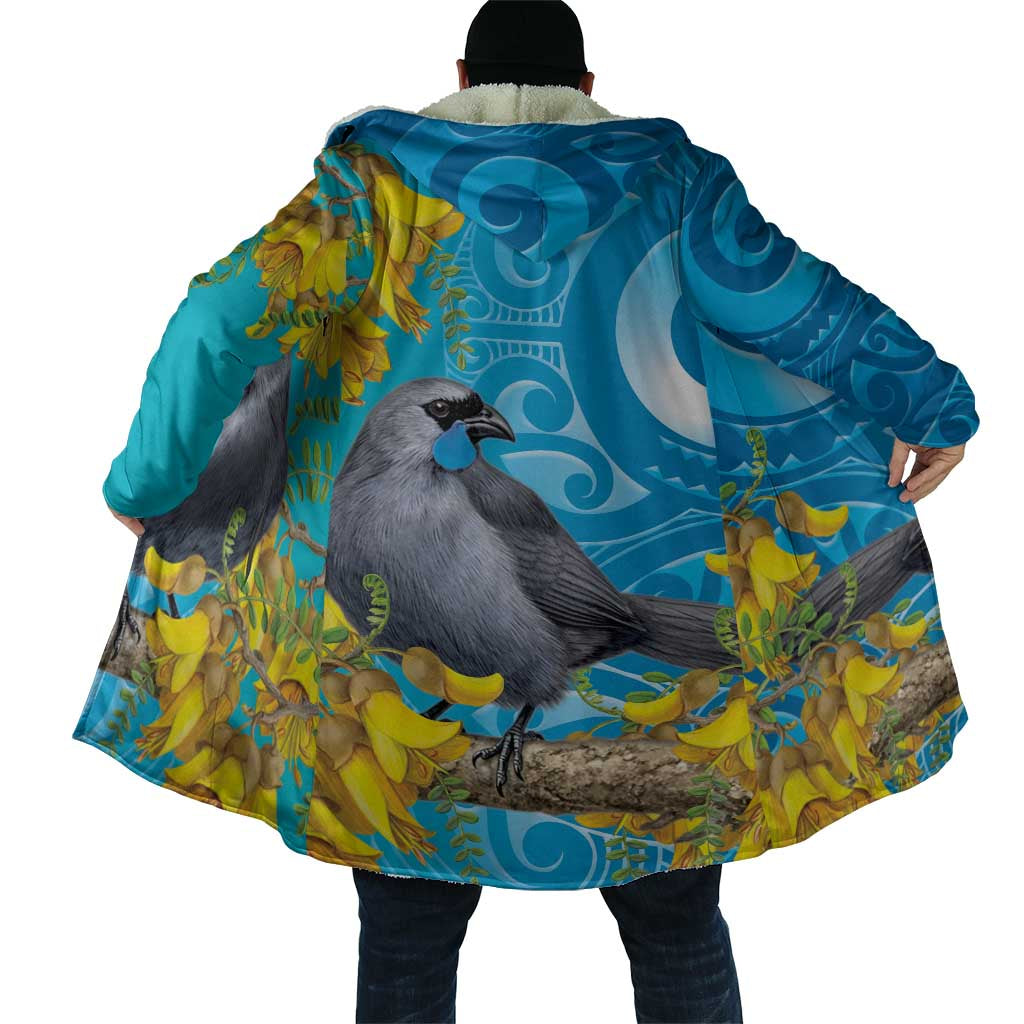 New Zealand Kokako Bird Cloak Maori Koru With Kowhai Flowers LT05 - Polynesian Pride
