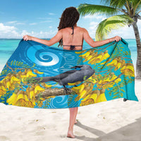 New Zealand Kokako Bird Sarong Maori Koru With Kowhai Flowers LT05 - Polynesian Pride