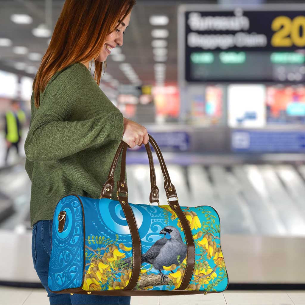 New Zealand Kokako Bird Travel Bag Maori Koru With Kowhai Flowers LT05 - Polynesian Pride