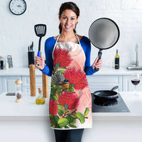 New Zealand Fantail Apron Maori Koru With Pohutukawa Flowers LT05 - Polynesian Pride