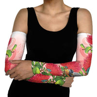 New Zealand Fantail Arm Sleeves Maori Koru With Pohutukawa Flowers LT05 - Polynesian Pride
