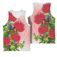 New Zealand Fantail Basketball Jersey Maori Koru With Pohutukawa Flowers LT05 - Polynesian Pride