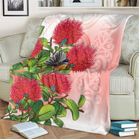 New Zealand Fantail Blanket Maori Koru With Pohutukawa Flowers LT05 - Polynesian Pride