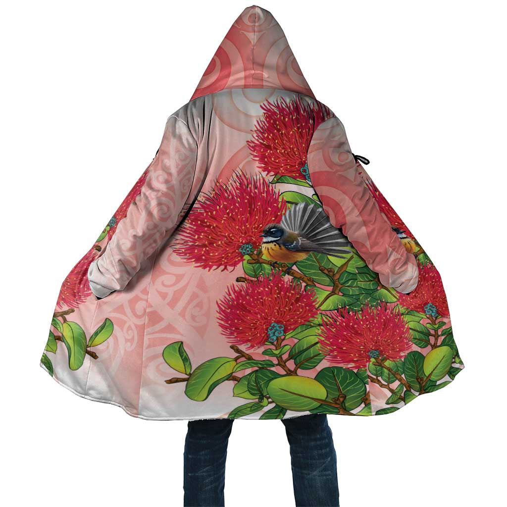 New Zealand Fantail Cloak Maori Koru With Pohutukawa Flowers LT05 Unisex Red - Polynesian Pride