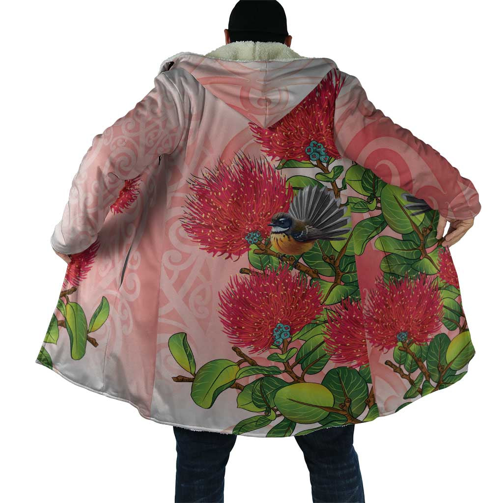New Zealand Fantail Cloak Maori Koru With Pohutukawa Flowers LT05 - Polynesian Pride