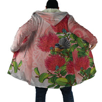 New Zealand Fantail Cloak Maori Koru With Pohutukawa Flowers LT05 - Polynesian Pride