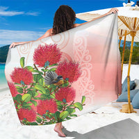 New Zealand Fantail Sarong Maori Koru With Pohutukawa Flowers LT05 One Size 44 x 66 inches Red - Polynesian Pride
