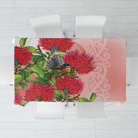 New Zealand Fantail Tablecloth Maori Koru With Pohutukawa Flowers - Polynesian Pride