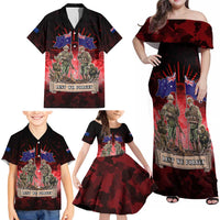 Australia And New Zealand ANZAC Day Family Matching Off Shoulder Maxi Dress and Hawaiian Shirt Soldiers Lest We Forget LT05 - Polynesian Pride