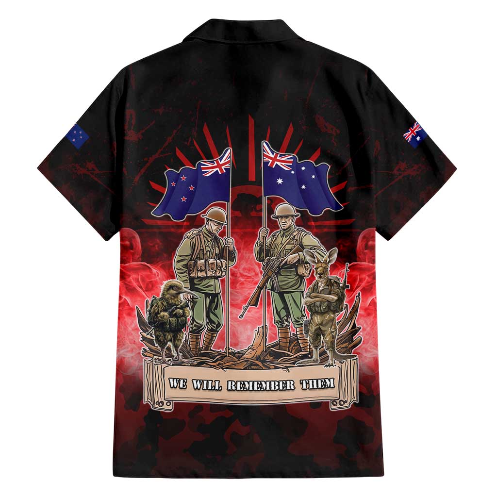 Australia And New Zealand ANZAC Day Family Matching Short Sleeve Bodycon Dress and Hawaiian Shirt Soldiers Lest We Forget LT05 - Polynesian Pride